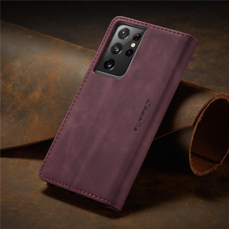For Samsung Galaxy S21 S22 Ultra Case Leather Magnetic Flip Cover Coque Samsung Galaxy S21+ Plus Etui Galaxy S21 5G Wallet Cases