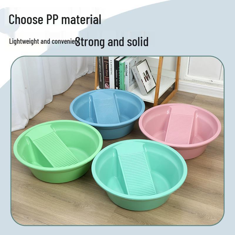 Washbasin with Integrated Rubbing Board for Dormitory Use - Ideal for Clothes and Shoes