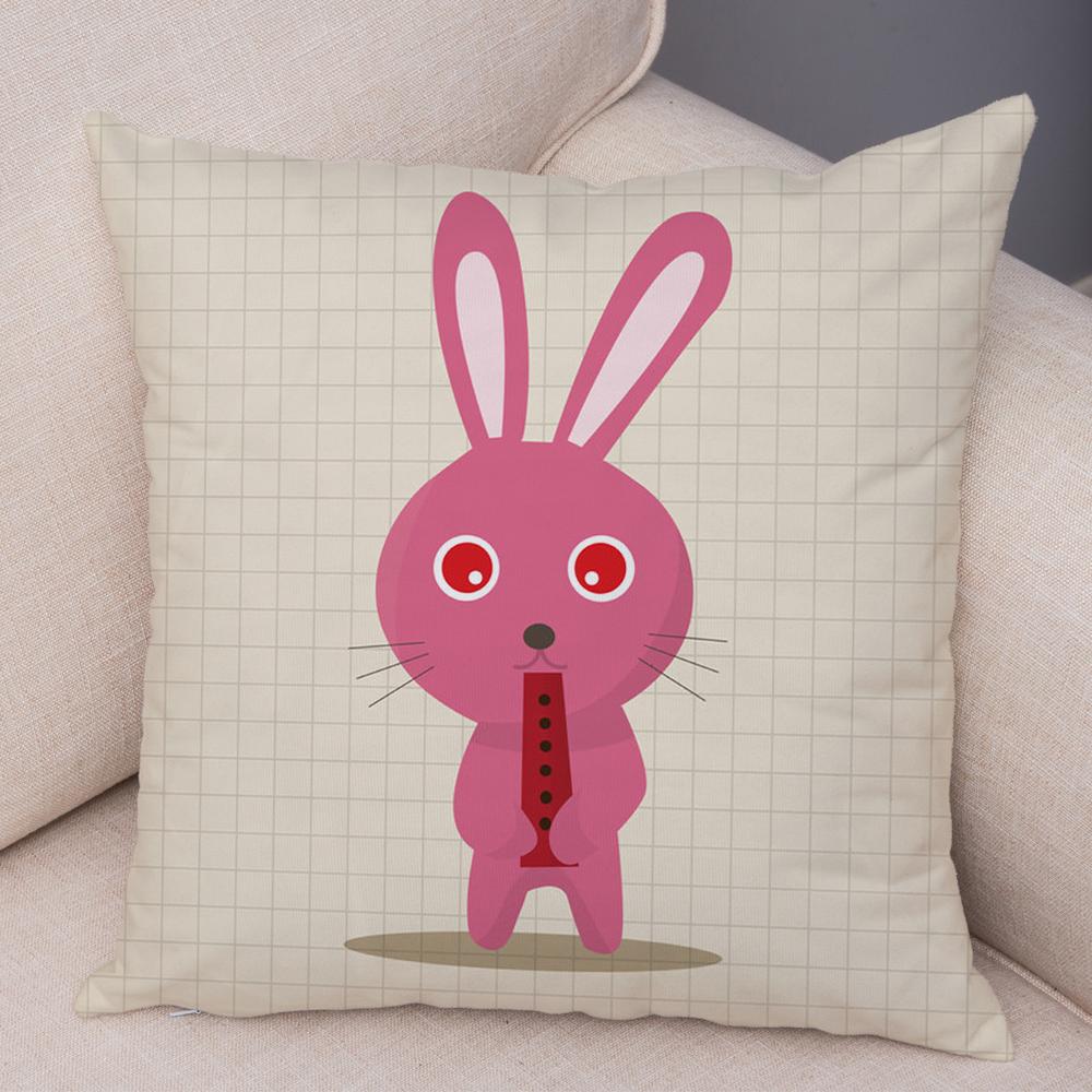 Cute Cartoon Animal Cushion Cover T Rex Dinosaur Unicorn Cat Dog Print Kids Room Decorative Pillow Case Home Gift