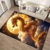 Goldener Drache mit Mond und Wolken Fantasy Kunst Teppich Dekoration Geeignet für den Einsatz als Anti-Rutsch für Wohnzimmer Schlafzimmer Sofas