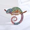 Style Animal Brooch With Colorful Water Drip Rhinestones For Women Dress Accessory