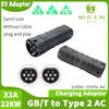 WUFEN Car Charger Adapter GBT To Type 2 Adapter 16A/32A for EVSE Charging In Russia GBT To IEC 62196 Type 2 Standard EV Adapter