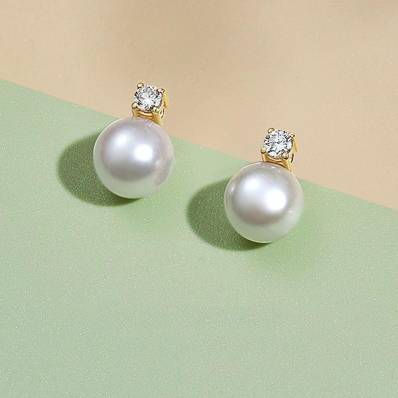 Senlissi-New Fashion Lofty 8-12mm Freshwater Pearl Stud 18k Earrings for Women S925 Sterling Silver Jewelry Girlfriend Gifts