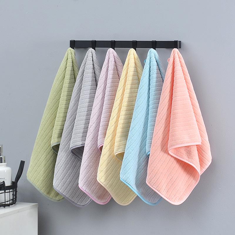 Ribbed Coral Fleece Towel - Soft, Absorbent, Lint-Free Bath/Face Towel for Couples