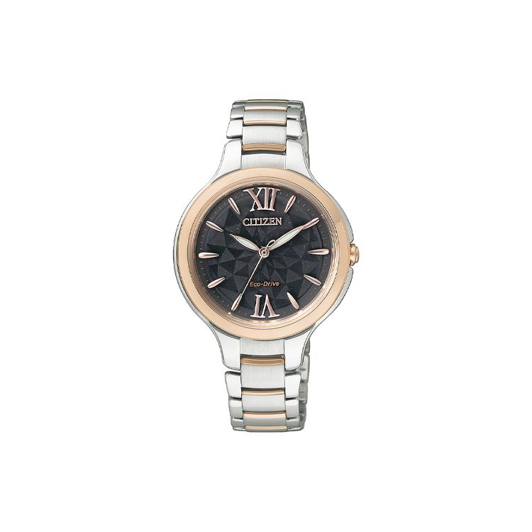 Citizen Eco-Drive Series 50M Water Resistant Quartz Watch Women watches Black Rose-Gold EP5996-53H Silver Black Strap