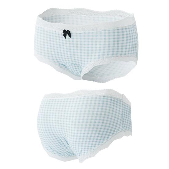 Bomullsunderkläder för kvinnor med spetskant Cheeky Hipster-trosor Mjuka andningsbara Bikinitrosor Mellanhöga Damunderkläder med rosett