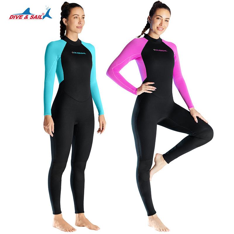 3MM Neoprene Diving Suit Women Wetsuit Surf Warm Snorkeling One-piece Swimsuit Beach Kayak Accessories Woman Swimsuits
