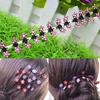 12 Pcs Bride Crystal Flower Mini Hair Claw Clamp Hair Clip Pin Hair Accessory