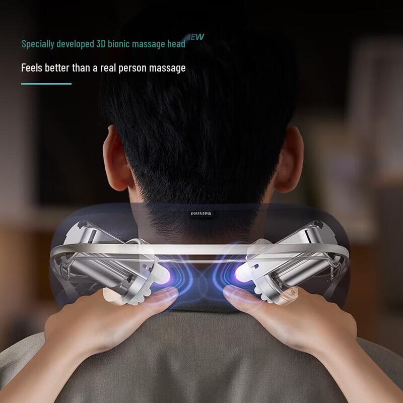 Philips 3D Kneading Neck Massager with Heat CN Plug (adapter Included)