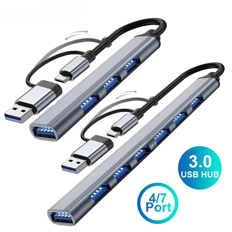 7 in 1 USB C Hub Multi Port USB Splitter OTG Adapter USB 1.1 High Speed Hub for MacBook Pro 11 11 Air Mi Pro PC Laptop Computer