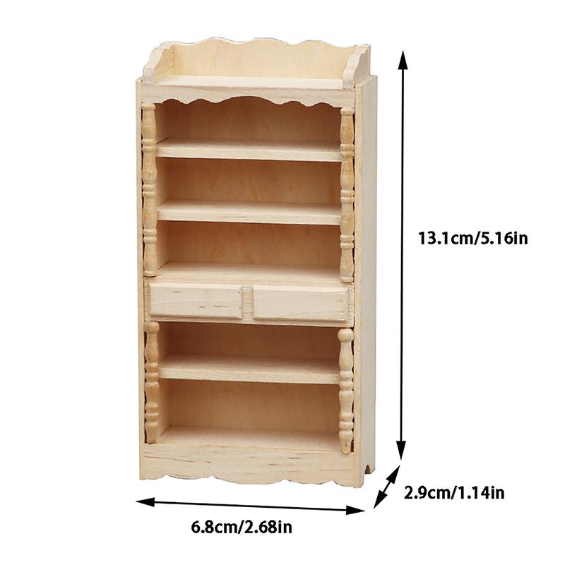 1/12 Dollhouse Mini Cabinet Dolls House Cupboard Model Dollhouse Furniture Accessories For Kids Pretend Play Toy