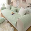 Kanin Plysj Sofatrekk Tykkere Sklisikkert Sofatrekk Ensfarvet Rutete for Stue Slipcover Varm Universal Sofapute