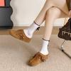 New Women's Flat Shoes Cover Toe Increased Internal Fringe String Bead Slippers Fashion All-match Spring and Autumn Single Shoes