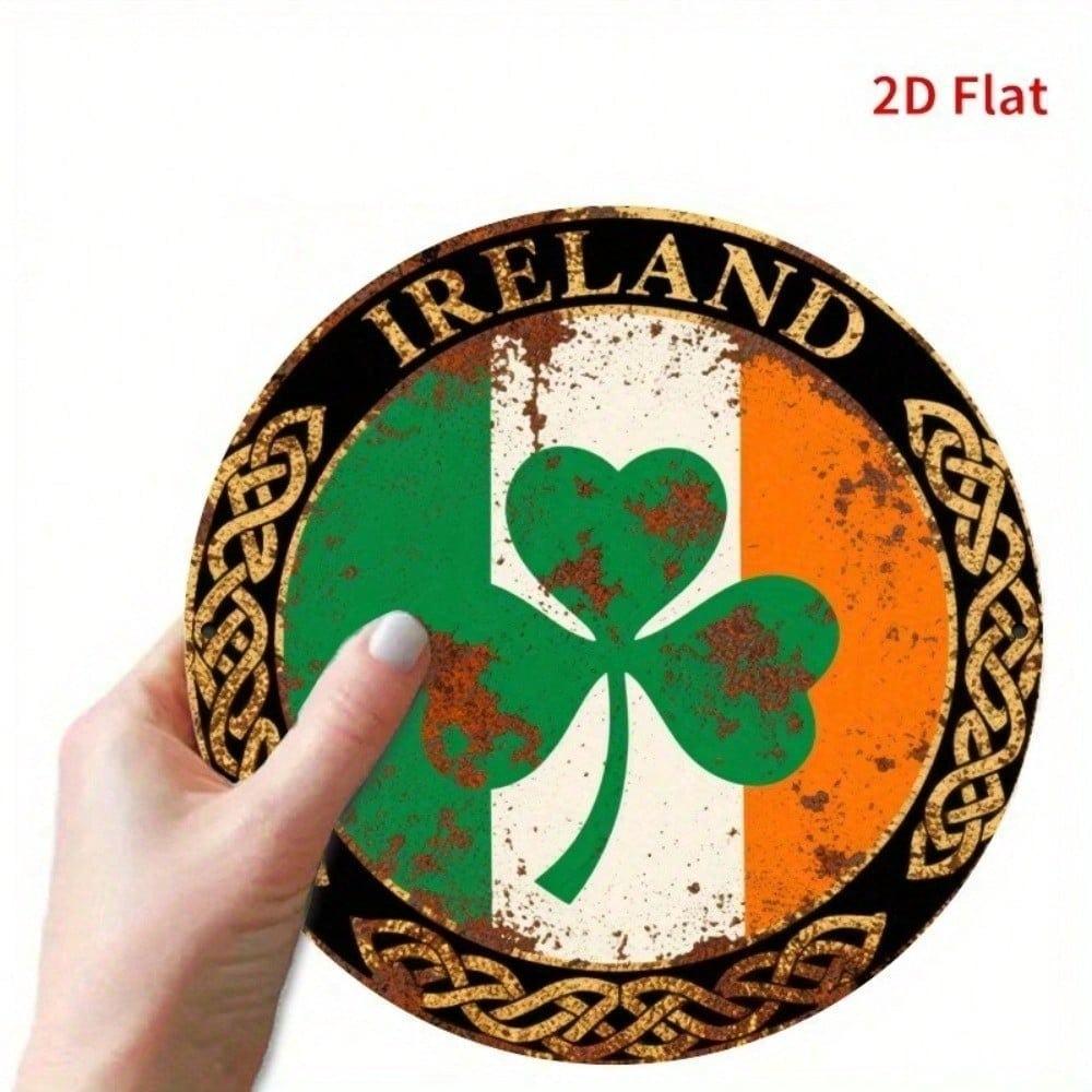 Vintage Ireland The Metal Tin Sign 8x8 Inch Wall Art, Irish Flag Retro Home Decor for Bar Pub Man Cave, Pub Metal Plaque Rustic