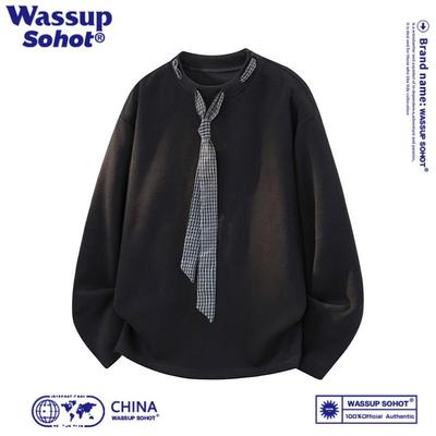 Wassup Sohot Locker geschnittenes kariertes Sweatshirt mit Krawatten-Detail