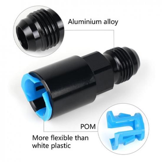 2x 6AN Fuel Rail EFI Fitting Male Flare To 3/8" Quick-Disconnect Push-On Adapter