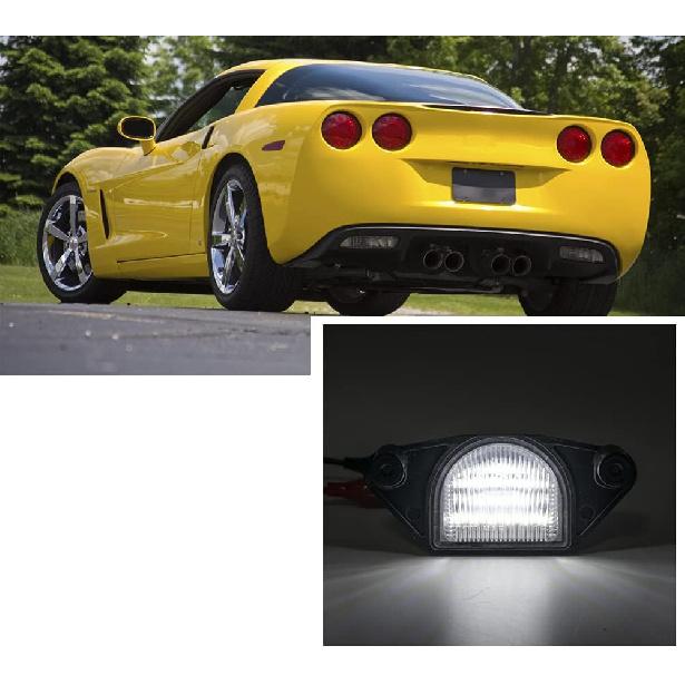LED License Plate Lights Number Lamp for Chevy Corvette C4 C5 C6 Powered by High Power SMD Xenon White LED Error Free 2pcs