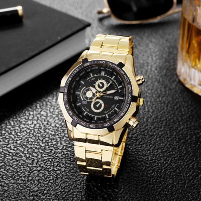 Luxury Mens Sports Watches Fashion Casual Stainless Steel Quartz Wrist Watch Men Business Calendar Watch Clock Reloj Hombre