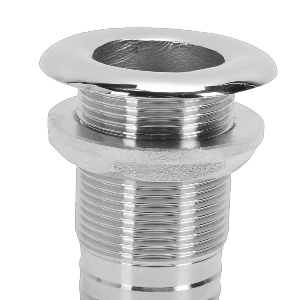 Standard Length Thru Hull Fitting Barbed Design Water Drain Fitting Marine Drain Outlet For Yacht