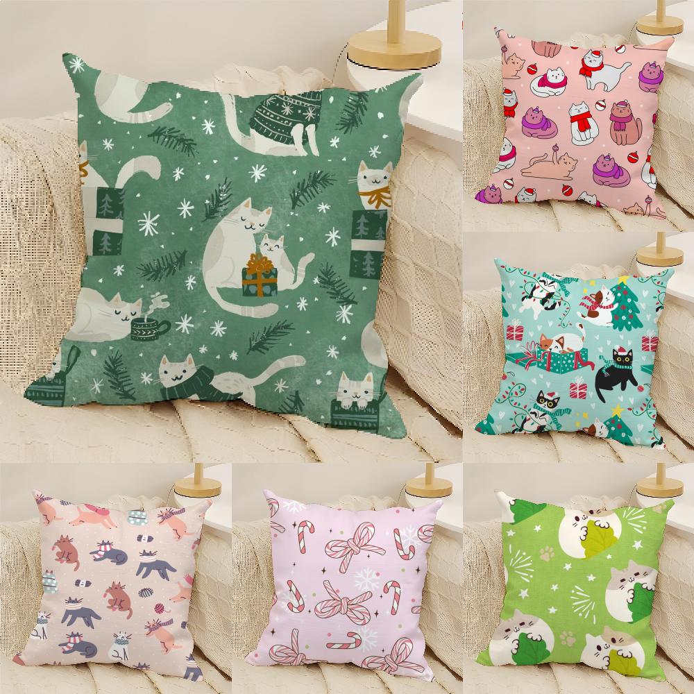 Simple Color Animal Illustration Patterns Pillow Case Linen Pillow Case Sofa Home Decor Cushion Cover Cushion Cove