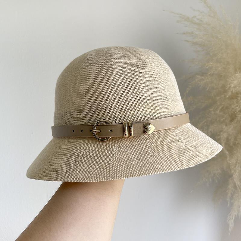 Cotton and Linen Hat Women's Spring and Autumn Thin Women's Bucket Hat Breathable Sun Hat Basin Hat Sunscreen Sun Hat Tide