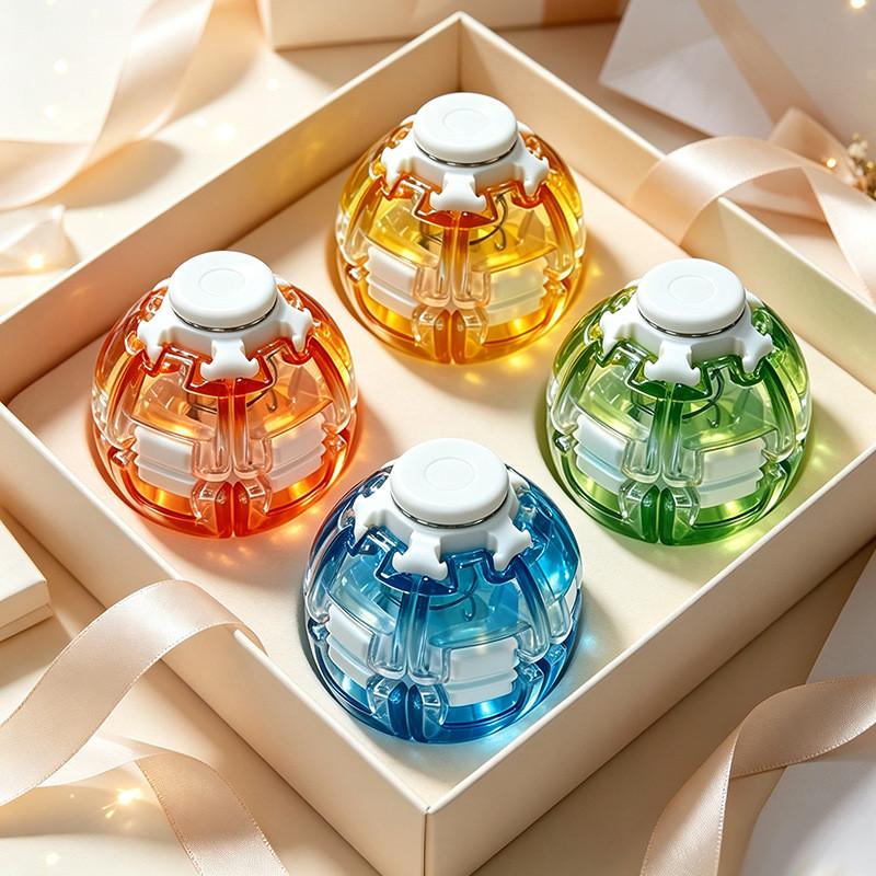 Finger Spinner Toy With Lighted Transparent Colors For Stress Relief And Focus