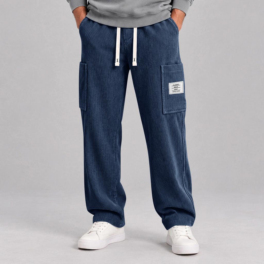 Pantaloni da uomo a gamba dritta, casual, comodi, lunghi, per l'uso quotidiano