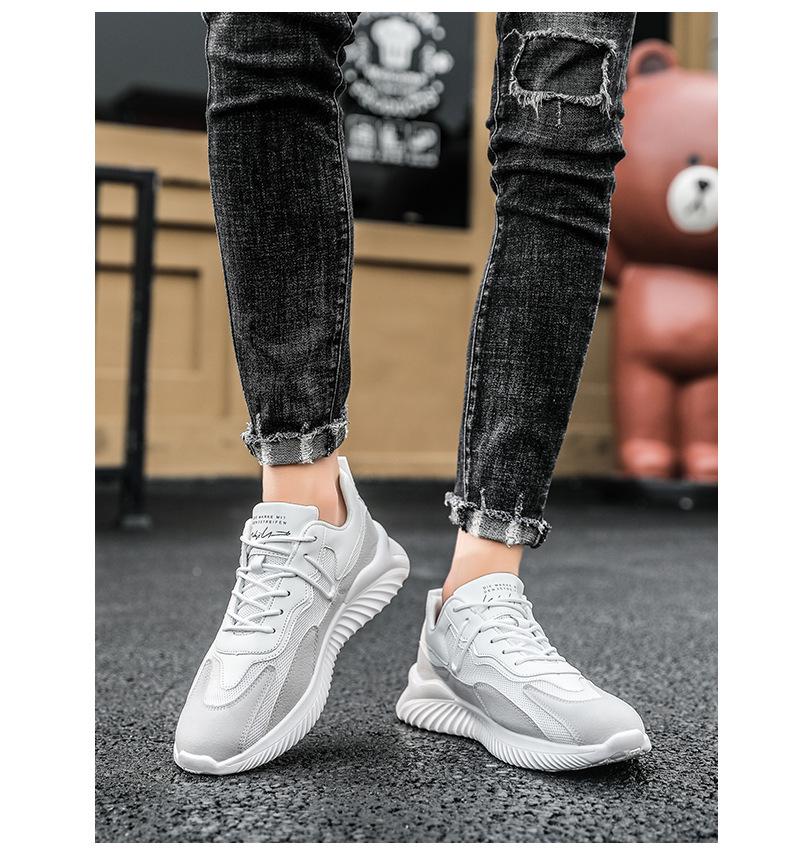 2024 Korean-Style Breathable Mesh Men's Running Shoes – Versatile White Forest Gump-Inspired Autumn Sneakers