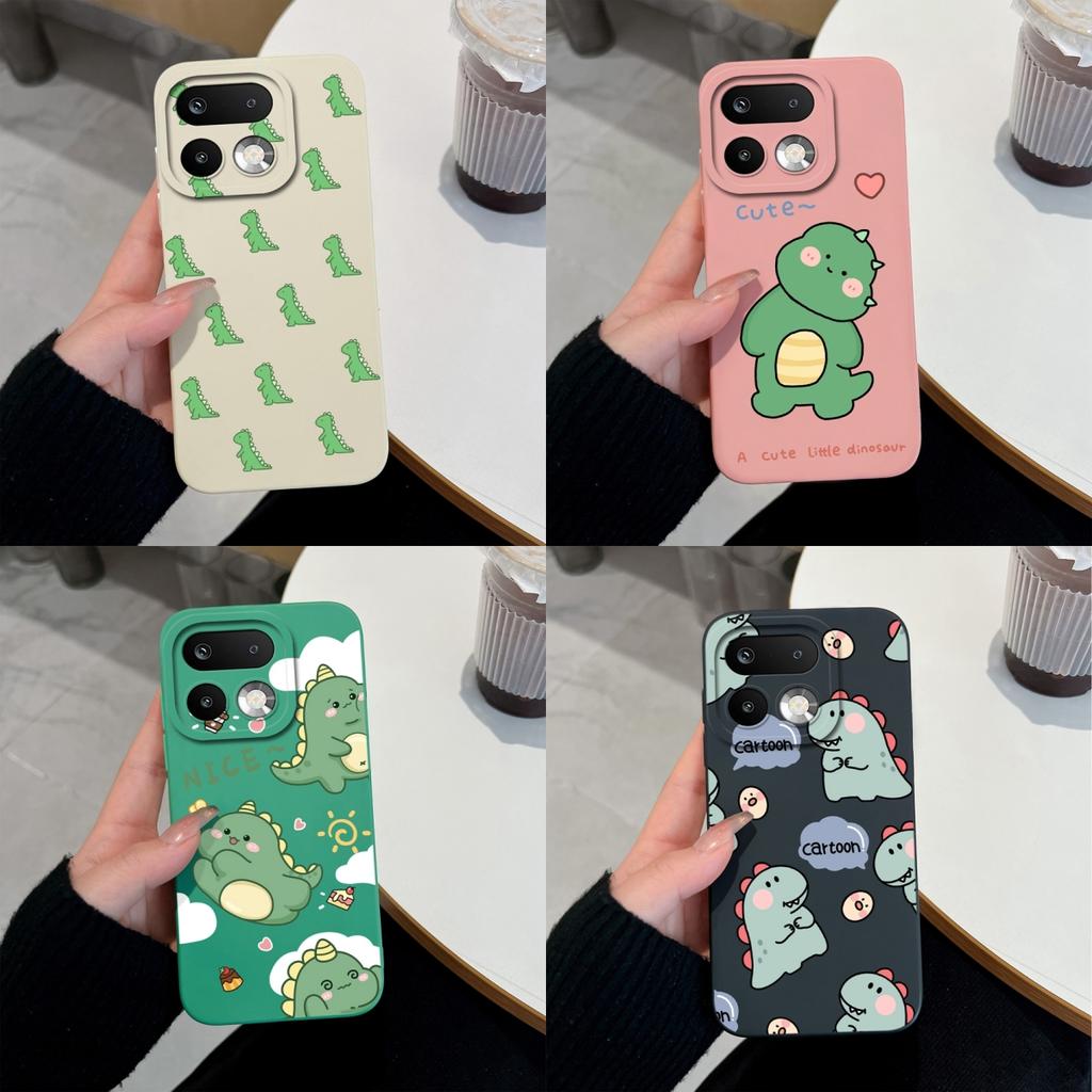 For Oppo Realme 16 14 15 Pro Plus C85 OPPO Reno 15 Pro 15F A6X Phone Case Lovely Dinosaur Camera Coverage Lightweight Soft Liquid Silicone Back Covers