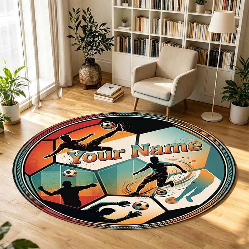 Fantasy Fairy (19) Theme Circular Crystal Velvet Carpet Customized Name & Text Round Soft Floor Rug For Living Room Bedroom Decor