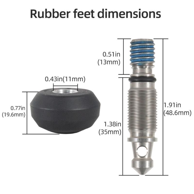 3/8 Thread Double Use Tripod Feet Spikes for DSLR Camera Monopod Nonslip Foot Pad with Wrench for Live Streaming