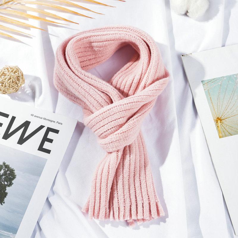 

Winter Children Scarf Warm Knitted Baby Scarf for Boys Girls Solid Color Thick Soft Unisex Kids Neck Warmer Gift for Toddler 125*10cm