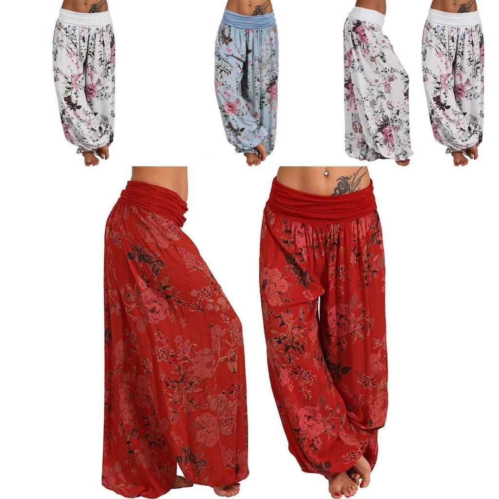 Pantalons de Yoga Harem pour Femmes Thaïlandaises Avec Ceinture Élastique Confortable et Coupe Ample