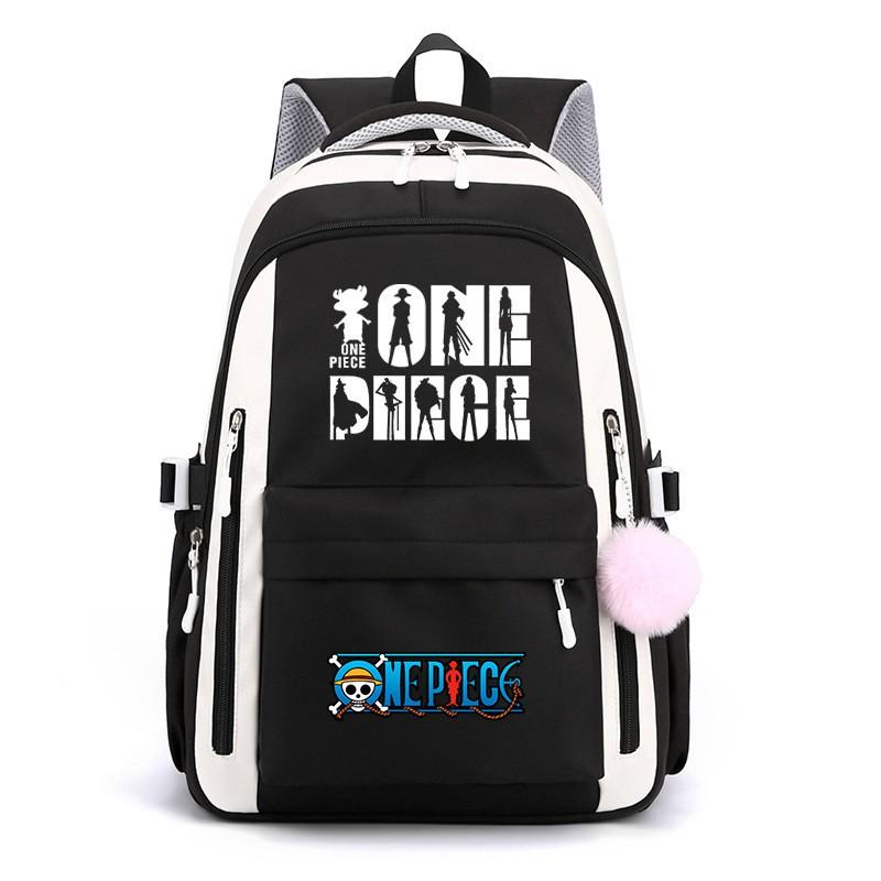One Piece Anime Super Novice Luffy Printed Canvas School Backpack Teens High Capacity Travel Bag