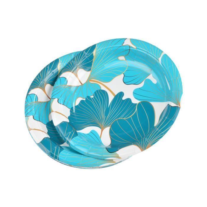 Assiettes En Carton - Set De 10 - Diamètre 23 Cm - Couleur Bleue - Idéal Pour Événements