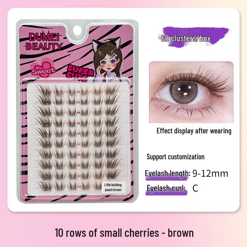 10-Row Autumn Leaf & Sunflower Faux Eyelashes - Flat, Glue-Free