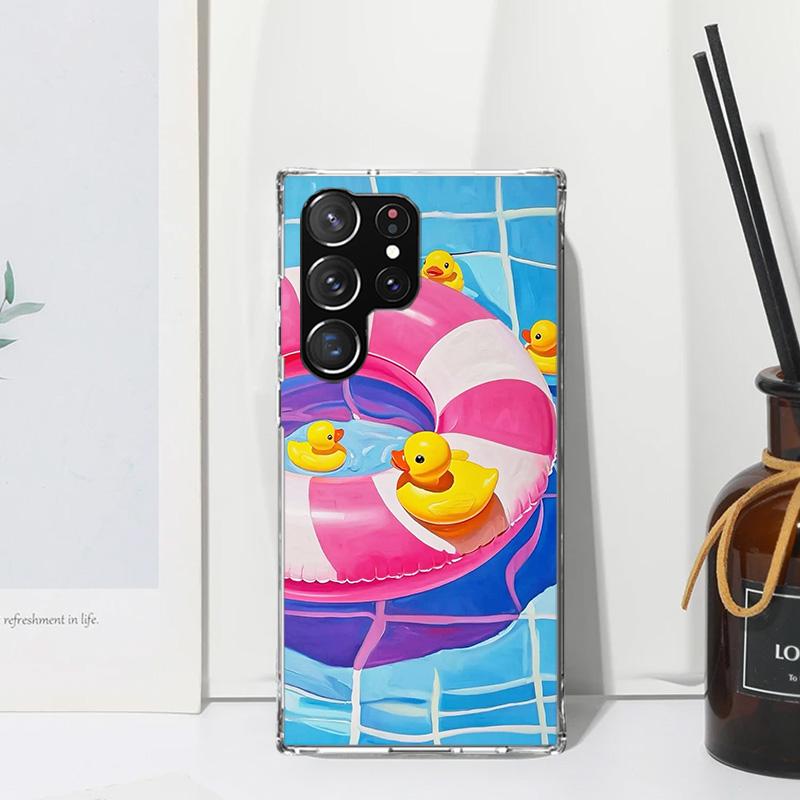 Rubber Ducks Swimming Pool Phone Case For Samsung Galaxy S26 S25 Edge S24 FE S23 S22 Ultra S21 Plus S20 + Art Fundas Back Cover