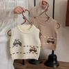 Autumn Winter Cartoon Boys' Knitted Sweater Vest Korean Children's Clothing Boys' Baby Pullover Warm Sweater