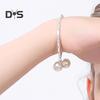 2Pcs/Set Women Elegant Jewelry Set Shiny Rhinestones Faux Pearls Adjustable Open Collar Necklace Bangle Set