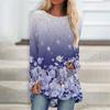 T-shirt floreali T-shirt a maniche lunghe con stampa grafica 3d T-shirt moda donna T-shirt lunga T-shirt a maniche lunghe Tuniche a fiori