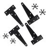 4pcs Heavy Duty T Strap Hinges Wrought Metal Hardware Rustproof Shed Door Hinges Rustproof T Hinges set for Wood Gates