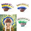 Indian Headdress Artificial Feather Chief Hat Photo Prop Role Play Dress Costume Accessories Fancy