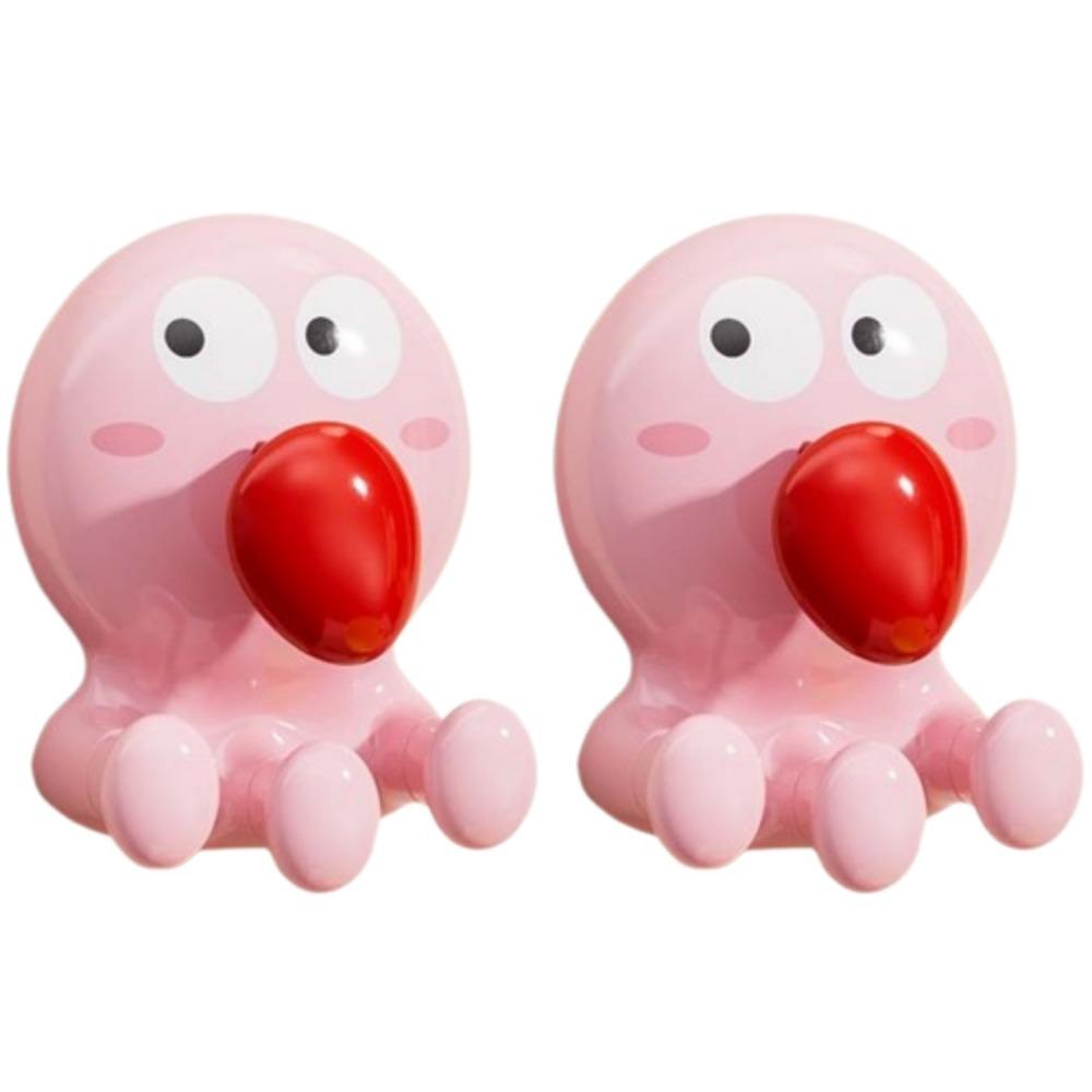 

2/3pcs Strong Load-bearing Octopus Suction Cup Hooks Cartoon Hanging Hanger Kitchen 2Pcs-Pink