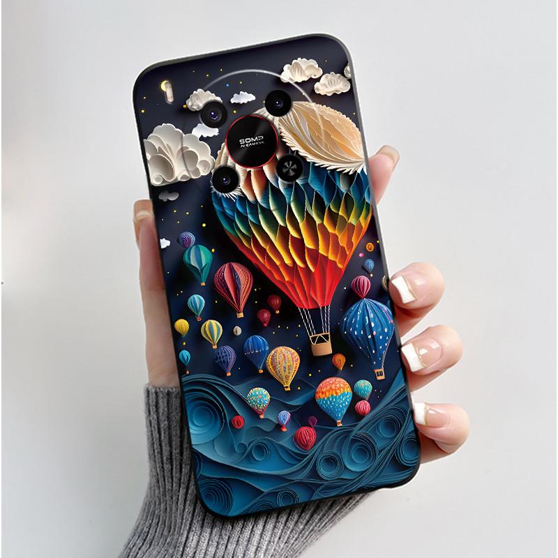 Cute Cartoon Case For ZTE Blade V70 MAX / ZTE Nubia V70 Max Printing Shell Protective Cover Soft Silicone Black Casing