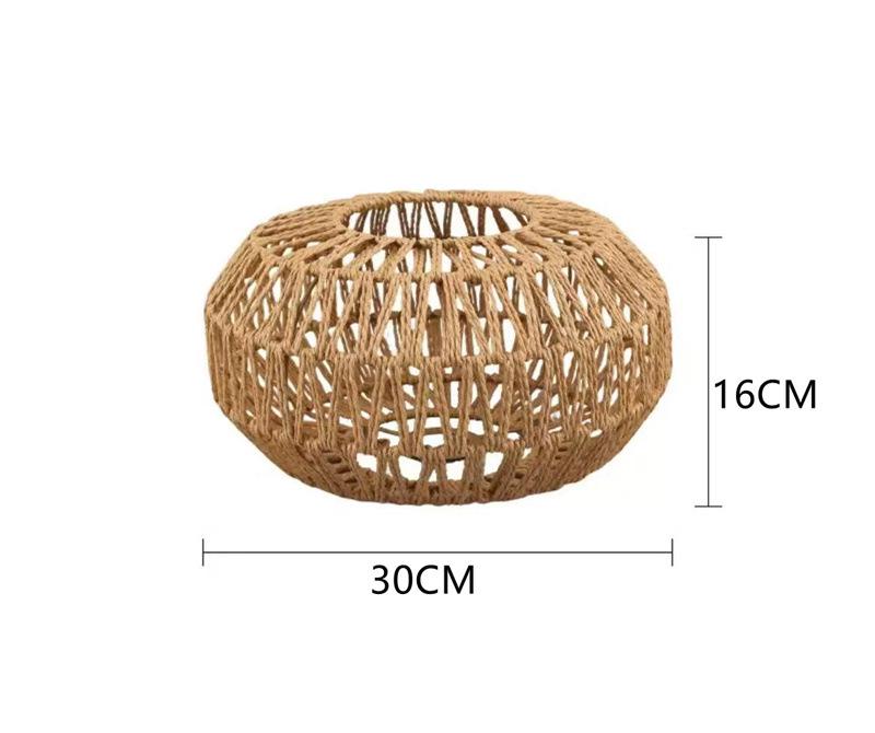 Abajur Boem din Bambus Țesut Manual cu Frânghie de Hârtie