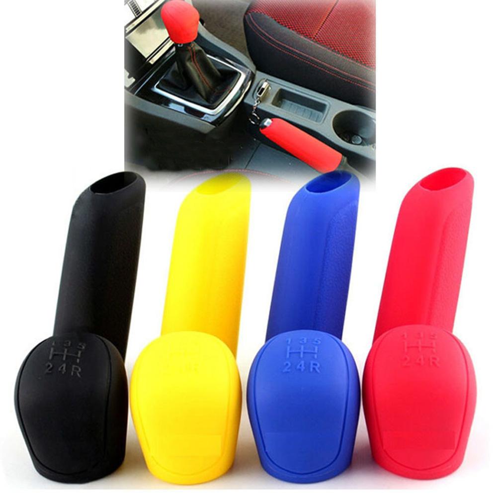 Universal Manual Hand Brake Case Silicone Gear Head Shift Knob Cover Gear Shift Collars Handbrake Grip Car Interior Decoration
