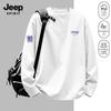 JEEP SPIRIT Men's Long-Sleeve Cotton Loose Crew Neck T-Shirt