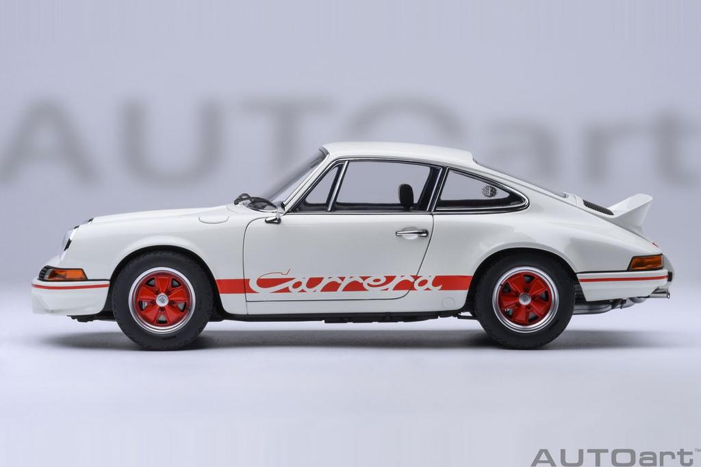 AUTOart Skala Porsche 911 Carrera RS Prix Ferdig Produkt 78030 1/18 2.7 (Stor Hvit/Rød Stripete)