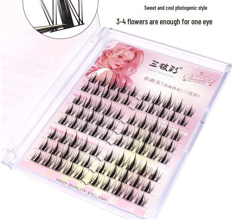 

Накладные ресницы Barbie Bunny Sweet Cool Photogenic - Ленивые мультяшные глаза, стиль маленького дьявола, густые одиночные пучки, сегментированный дизайн