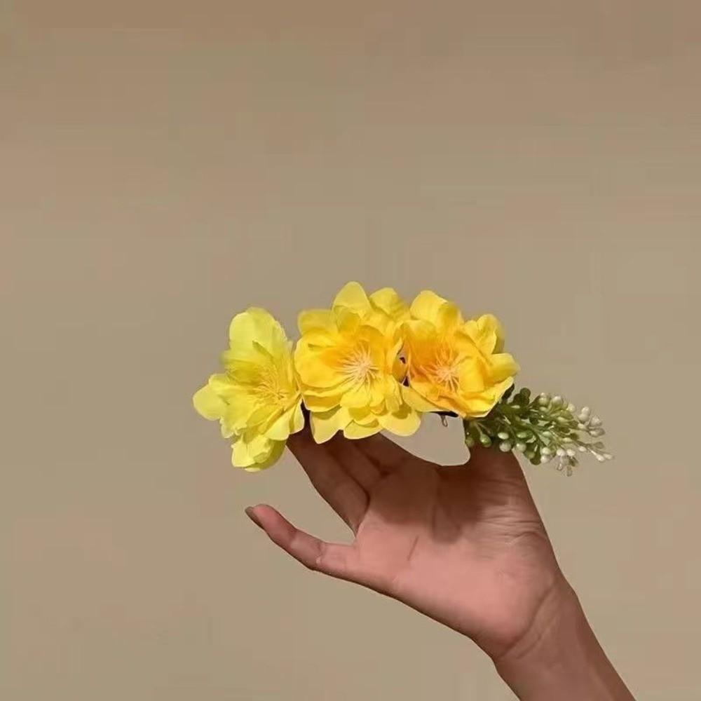 Headwear Bohemian Flowers Hairpin Sweet Chignon Hair Clips Handmade Floral Hair Comb  Party